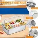 Countertop Food Serving Display Container with Clear Lid, Stainless Steel Serving Tray Catering Supplies Buffet Display Condiment Container for Restaurant Hotel Kitchen (6 Pan)