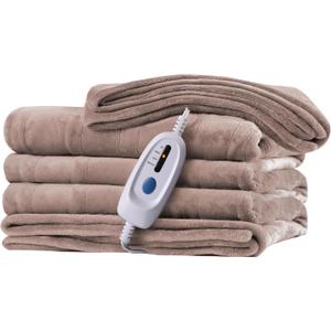 McJaw Electric Heated Blanket 72"x 84" Full Size, 4 Heating Levels and 10 Hours Auto Off, Lightweight and Breathable - Linen