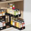 RCHYFEED Pull Out Spice Rack Organizer for Cabinet, 2-Tier Heavy Duty Slide Out Spice Rack for Inside Cabinets & Pantry, Kitchen Seasoning Organizer Vertical Spice Racks,5.5" Wx10.8 Dx9.7 H,Black