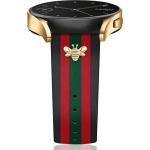 MOINSPIRE Designer Leather Bands with Charms Compatible with Samsung Galaxy Watch 7/6/5/4/Active 2 40mm 44mm/Watch 6 Classic 43mm 47mm/Watch 5 Pro 45mm/Watch 4 Classic 42mm 46mm, 20mm