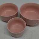 Whitenesser Food Storage Containers with Lids, Pink Ceramics Bowls Set with Lids  Japanese Microwave Nesting Mixing Bowls Set Serving Soup Salad Snack Noodle Friut(3 Piece Set)