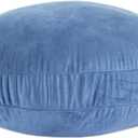 Round Throw Pillow 16x16 Down-like Polyester Super Soft Ultra Fluffy Feather-like Touch Round Cushion for Couch Decorative Circle Round Floor Pillow for Kids Bed Sofa, 1 Piece, Navy Blue