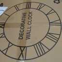 LEIKE Large Wall Clocks for Living Room,Silent,Non Ticking,Battery Operated Oversized Vintage Round Modern Wood Wall Clock for Bedroom,Farmhouse,Office Home Decor-24 Inch (Black-Roman Numerals)