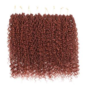 8 Packs Curly Boho Braids Faux Locs Crochet Hair, 18 Inch Goddess Locs Crochet Hair, Hippie Locs, Hair Extensions (22 Inch, 8 Packs, 350#)