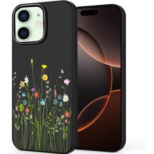 Unov Case Compatible with iPhone 12 Mini 5G with Floral Bouquet Flower Girly Women Embossed Pattern Design Slim Protective Soft TPU Bumper Back Cover