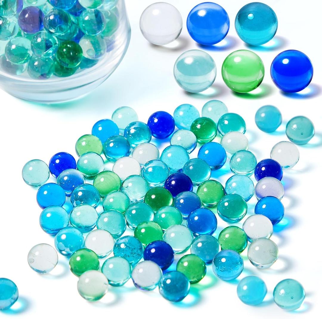 Sotiff 1000 Pieces Marbles Bulk Cats Eyes Glass Marbles Color Mixing 0.55 Inch Solid Round Glass Marble for Kids Slingshot DIY Home Decoration Chinese Checkers Game (Multiple)