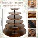 Funnymoom 6 Tier Wood Wedding Cupcake Stand 360° Rotatable Round 23.6''