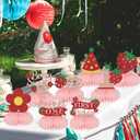 8PCS Berry 1st Birthday Honeycomb Centerpieces Berry First Birthday Decor Happy 1st Birthday Party Decorations for Girls Strawberry Centerpieces for Tables Red Glitter