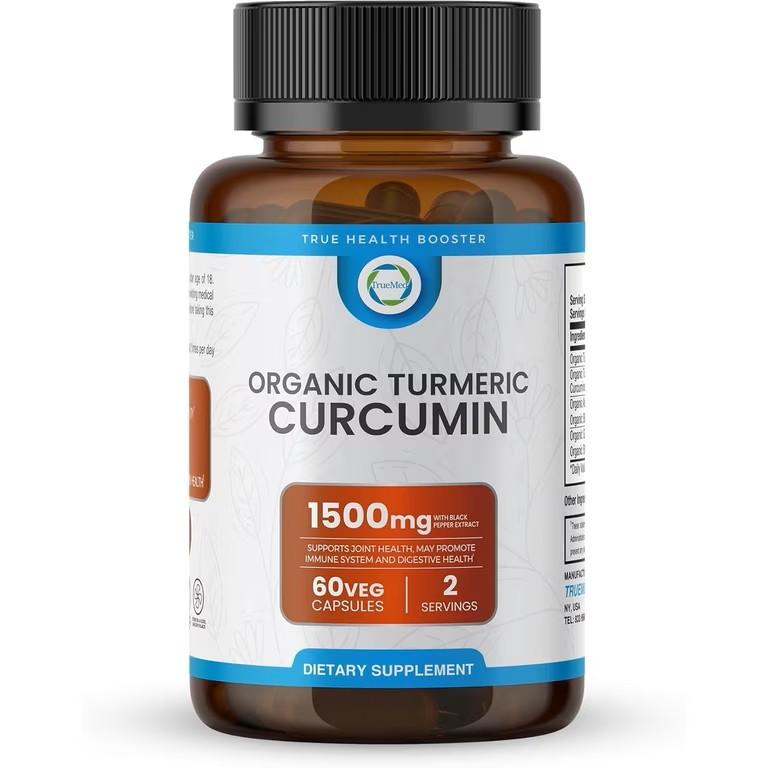 TRUEMED Turmeric Curcumin Help Joint Strength and Reduce Inflammatory Non-GMO, Gluten Free Supplement for Maximum Potency & Best Absorption 60 Capsules