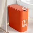 TIPGO 5 Gallon Motion Senor Bathroom Trash Can with Lid, Automatic Garbage Can Touchless, Smart Plastic Waste Basket for Narrow Spaces, Bathroom, Office, Bedroom, Living Room (Orange)
