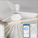 Ceiling Fans Lights with APP & Remote Control: 30 Inch Low Profile Ceiling Fans with Lights Reversible Small Flush Mount Ceiling Fan 3 Colors Quiet 6 Speeds Ceiling Fan for Bedroom Livingroom Kitchen