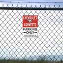 Corvette Gifts for Men, Corvette Accessories, Vintage Metal Corvette Parking Only Signs