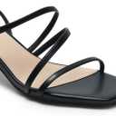 DREAM PAIRS Womens Block Heels 2 inch Strappy Square Toe Dressy Chunky Low Heeled Sandals for Party Wedding Evening (Black, US9)