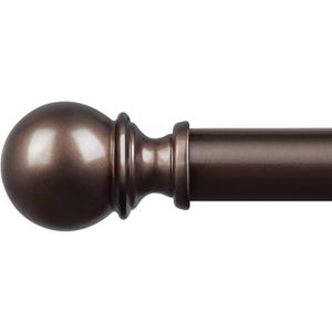Zeerobee Curtain Rods for Windows 16 to 28, Adjustable Heavy Duty Wrap Around 1 Inch Curtain Rod, Outdoor Indoor Room Divider Modern Drapery Pole, Antique Bronze, 16-28"