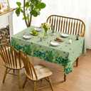 Horaldaily St. Patrick's Day Tablecloth 60 x 104 Inch Rectangular Leaves | Fern Green Shamrock Floral Oil Painting Style Seasonal Washable Table Cover for Party Picnic Dinner Decor