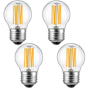 G45 LED Edison Bulb Dimmable 6W LED Filament Light Bulb 60W Equivalent Warm White 2700K Clear Glass E26 Base Decorative Vintage Globe Bulb for Pendent Chandelier Home Lighting, AC110V(4 Pack)