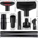 12PCS Universal Vacuum Attachment Kit Wet Dry Plastic Vacuum Hose Adapter 1-1/4" Vacuum Cleaners Accessories with Horse Hair Brush Extension Wand Flexible Crevice Tool Adapter for Shop Vac Accessories
