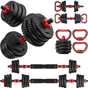 Adjustable Dumbbells, 10/25/35/55/70/90lbs Free Weight Set with Connector, 4 in1 Dumbbells Set Used as Barbell, Kettlebells, Push up Stand, Fitness Exercises for Home Gym Suitable Men/Women (45LBS(22.5LBS PAIR))