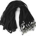 Bird Fiy Lanyards Breakaway Bulk Black Lanyards Neck Flat Safety Badge Lanyard Bulldog Clip (Black, 25 PCS)