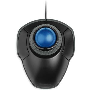 Kensington Orbit Trackball Mouse with Scroll Ring (K72337US), 4 1/2X5 1/2X2" (Black-Blue)