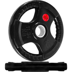 Fitvids Olympic 2-Inch Cast Iron Plate Weight Plate for Strength Training and Weightlifting, Rubber Coated Style, 25LB Pair