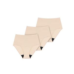 AIRCUTE Washable Urine Absorbency Incontinence Underwear for Women Bladder Leak Proof Cotton Panties 60ML 2 Pack(Beige, X-Large)