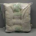 HLOVME Corduroy Chair Cushion with Ties Ultra Soft Warm Floor Cushion for Kids Reading Nook Comfortable Square Seat Cushion for Adult 15.7x15.7, White