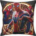 Spider Cartoon Pattern Decorative Pillows, Cute Unique Cartoon Print Throw Pillows, Soft Square Cushion 18x18 Inch for Bedroom Sofa Home Decor