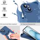 Supdeal Liquid Silicone Case for iPhone 15 - [Camera All-Round Protection] [Soft Microfiber Lining Anti-Scratch] 4 Layer Full Covered Shockproof Gel Rubber Phone Case Cover, 6.1", Blue