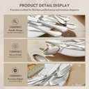 KINGSTONE 40 Piece Teardrop Silverware Set for 8, 18/10 Stainless Steel Flatware Set, Modern Design Cutlery Set for Home/Hotel/Wedding,Mirror Polished and Dishwasher Safe