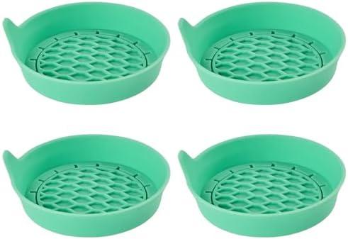 Ywdiml 4PCS Car Cup Holder Coaster, Silicone Non-Slip Sift-Proof Recessed Vehicle Water Bottle Mat, Automotive Interior Drink Insert Pad Accessories, Universal for RV, Sedan, Truck (Mint Green)