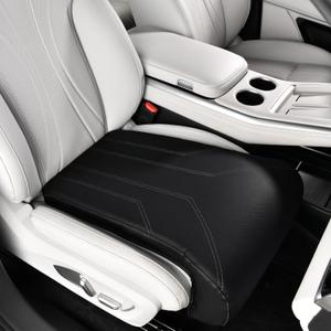 FLORICH Car Seat Extender Leg Extender Support Cushion for Driver Seats Office Chair, Leather Carseat Leg Support for Long Drivers Universal Car Seat Cushion Legs Rest Pads-Dark Black