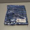 Saodimallsu Womens Striped Cropped Sweaters V Neck Cute Bow Tie Puff Sleeve Loose Knit Trendy Pullover Sweater (Large, Blue)