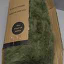 BATTILO HOME Luxury Fluffy Green Faux Fur Throw Blanket, Cozy Warm Fur Blanket for Couch, Sofa, Chair, Bed, Plush Fuzzy Fur Throws with Long Pile, 50"x60"