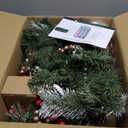 BLOSMON Outdoor Christmas Tree for Porch: 2 Sets 24 Inch Timer Prelit Planter Bushes with 10 Red Cardinals - Remote 60 Lights 8 Modes - Small Pot Urn Filler for Front Door Pathway Yard Decor