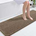 OLANLY Bathroom Rugs 59x20, Extra Soft Absorbent Chenille Bath Rugs, Rubber Backing Quick Dry, Machine Washable Bath Mats for Bathroom Floor, Tub and Shower, Home Decor Accessories, Tan