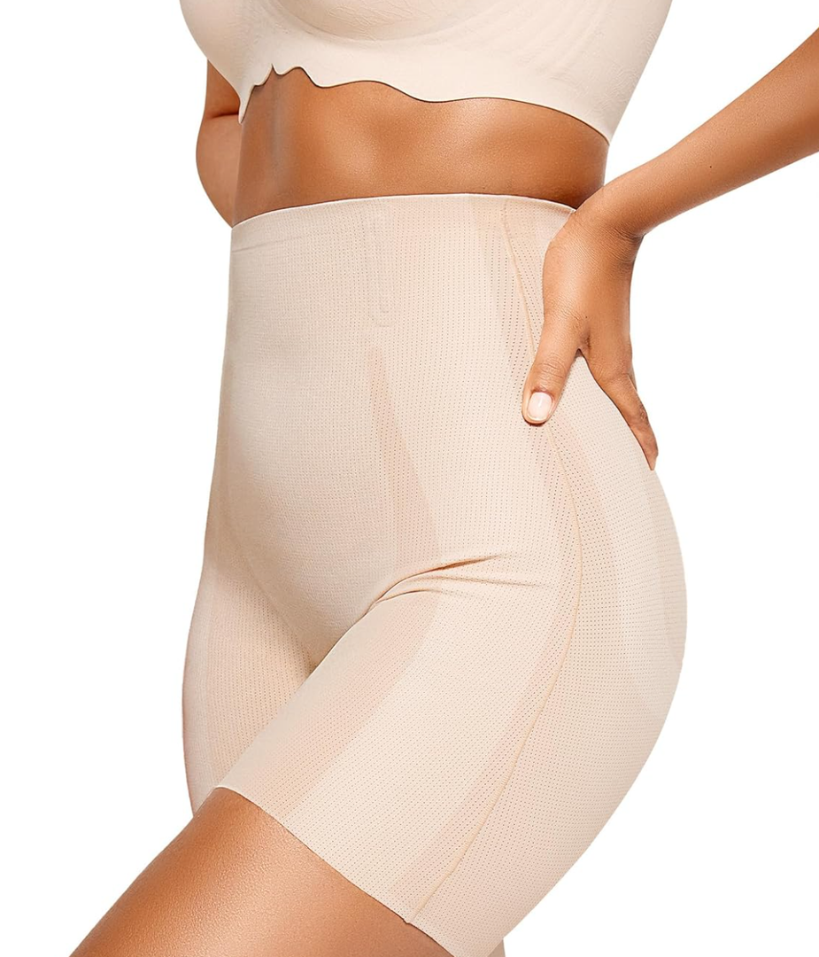 Vertvie Tummy Control Shapewear Shorts for Women Butt Lifting Body Shaper Shorts High Waisted Seamless Girdles Under Dress,M
