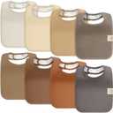 KeaBabies 8-Pack Organic Baby Bibs for Boys, Girls - Super Absorbent Cotton Drool Bibs for Baby Girl & Boy, Teething Toddler, Drooling Newborn, Ultra Soft & Machine Washable (Terracotta)