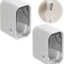 Toothbrush Holder Wall Mounted Toothbrush Holders for Bathrooms, Tooth Brush Holder for Travel and Home, Single Toothbrush Organizer with Cover for Shower 2PCS