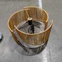 Beige Boho Handwoven Chandelier Pendant Light - Natural Rattan Ceiling Fixture for Dining Room Bedroom Garden - Adjustable Height E26/E27 Compatible(Hemp Rope)