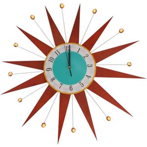 Large Wall Clock 18 Inch Modern Wall Clock Mid-Century Modern Decor Non-Ticking Battery Operated Colorful Clock Home Decorations for Living Room Bedroom Kitchen Office