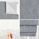 Sun Zero Seraphina Textured 100% Total Blackout Cordless Roman Shade, Blue, 23" W x 64" H