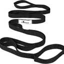 Abiarst Stretching Strap Yoga Straps for Physical Therapy, 10 Loops Non-Elastic Stretch Band for Pilates, Flexibility, Exercise and Gymnastics (Black)