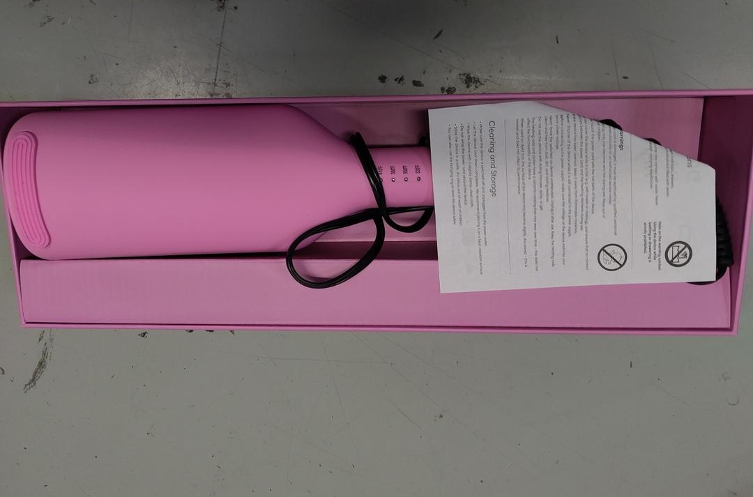 NONK Power Curling Iron Hair Crimper Waver, Ceramic Double Barrel Curling Wand, 1.25 Inch, Dual Voltage, Anti-Scald, Easy to Use, Hot Tools for Women, Pink, Gifts for Women
