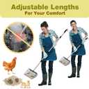 TCMOT Chicken Poop Scooper with ¼” Fine Mesh Sieve - Heavy Duty Chicken Coop Scoop for Sand, Extra Wide 10” Sifting Shovel Pooper Scooper and Coop Cleaning Must Haves