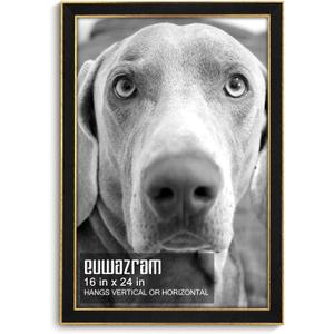 Suede 16x24 Frame - Single Frame, Christmas Christmas Elegant Black 16 x 24 Poster Frame, 16x24 Picture Frame for Artwork Puzzles Photos and Movie Posters