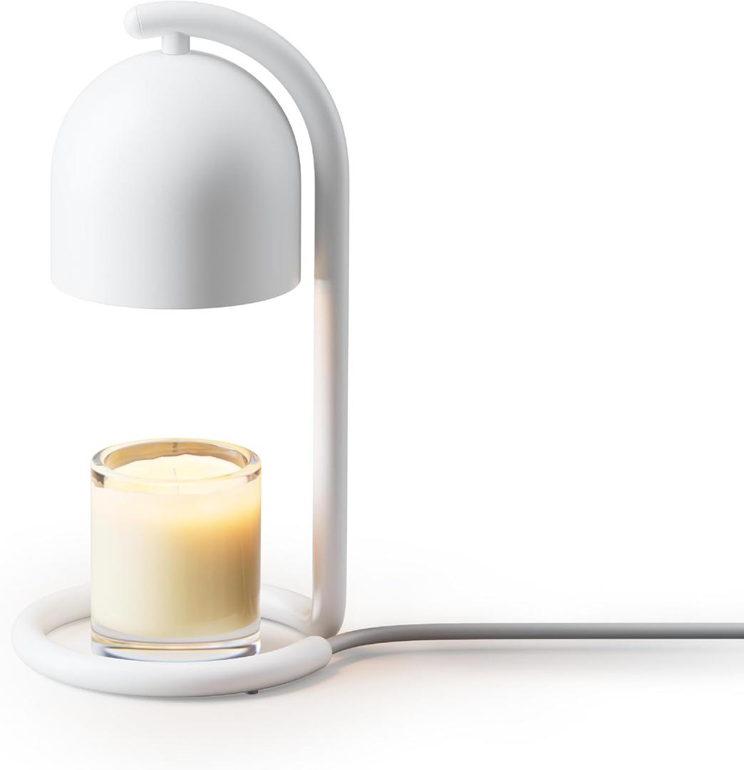 SwitchBot Smart Candle Warmer Lamp with Timer & Voice Control  Dimmable Flameless Candle Wax Melter, Matter-Enabled for Apple Home & Alexa, Perfect Christmas & Birthday Gift for Women, Home Decor (White)