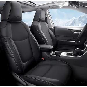 TTX Lighting Custom Fit Seat Covers for Toyota Corolla Cross Hybrid SE, XSE 2023 2024 2025,Full Set Faux Leather Corolla Cross Hybrid Seat Covers Black
