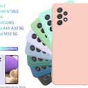 Vanjua [2 Pack] for Samsung Galaxy A32 5G Case, Stylish Liquid Silicone Slim Full-Body Protective Cover for Samsung Galaxy A32 5G 6.5 Inch Phone Case (Light Cyan+Violet)