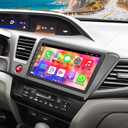 4G+64G Car Radio for Honda Civic 2012-2015 with Wireless Carplay & Android Auto,9 Inch IPS Touch Screen Car Stereo with GPS Navigation/Bluetooth 5.2/FM/Backup Camera/WiFi/SWC/HiFi